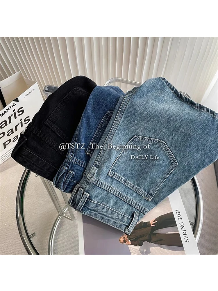 Джинсовые шорты для женщин классические винтажные шикарные однотонные Широкие