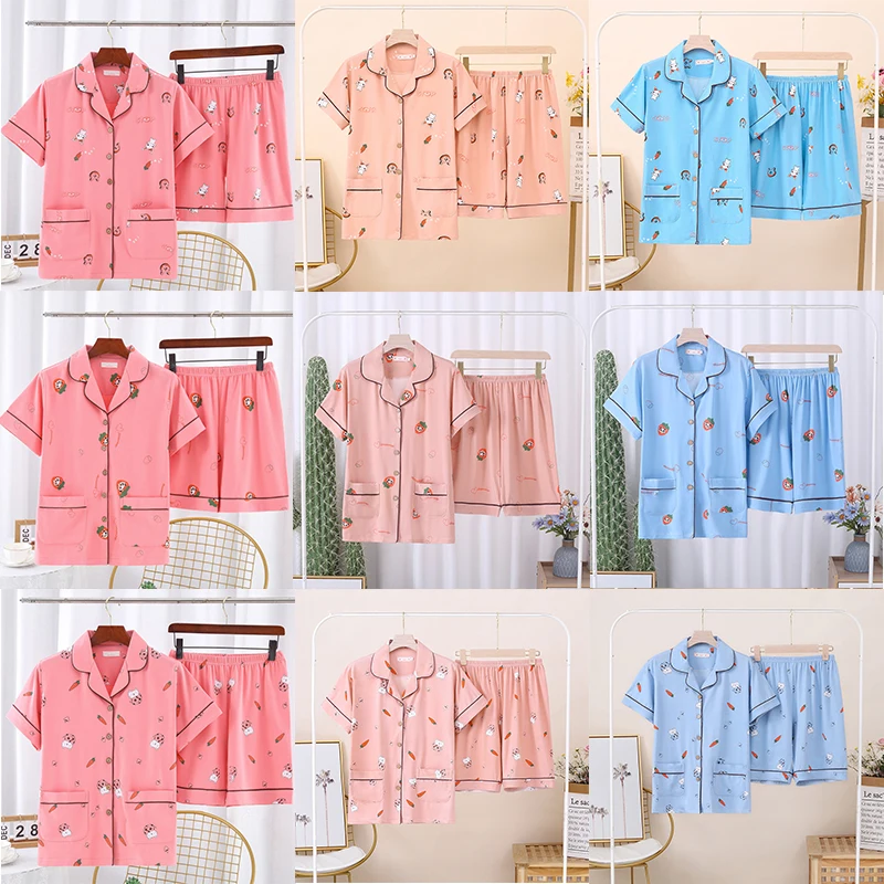 Women Comfortable Pyjamas OverSize 5XL 6XL 7XL Short Sleeve Casual Homewear Summer Pajama Sets Female Lounge Sleepwear 3XL 4XL