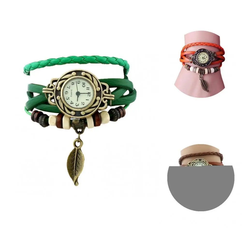 

Metal Unique Engraved Leaf Women Watch Decorative Women Watch Exotic for Outdoor