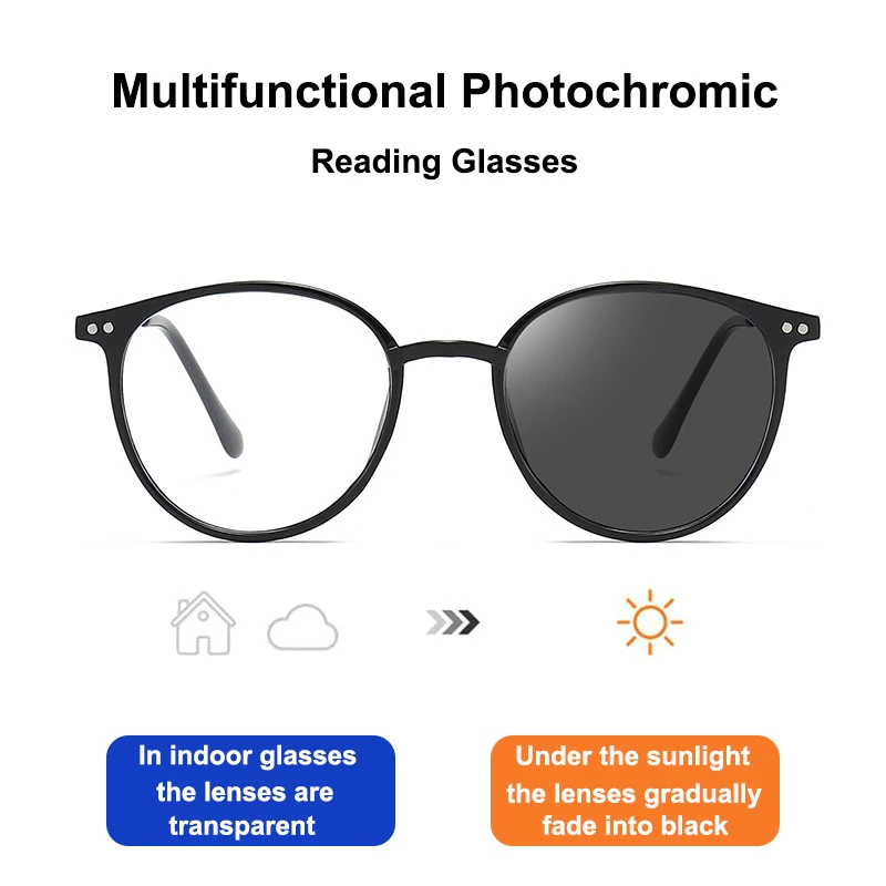Быстрые фотохромные очки TR90 с полной оправой многофокальные мужские и женские