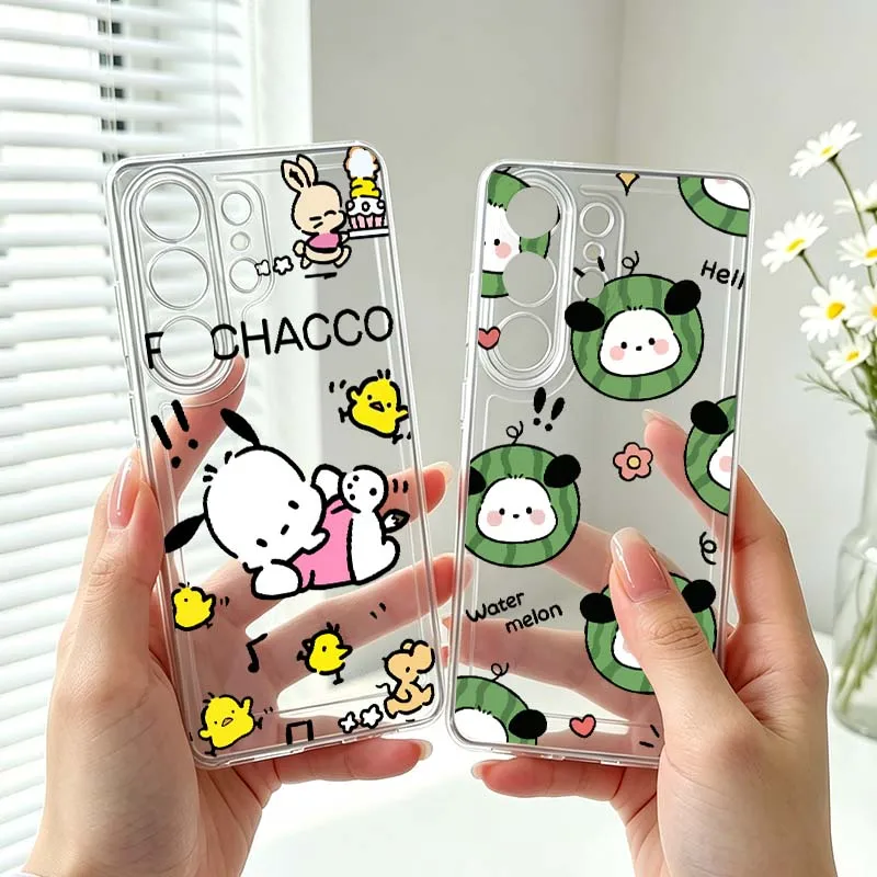 Фото Прозрачный чехол Pochacco Cute Art для Samsung Galaxy S26 S25 S24 S23 S22 S21 S20 Ultra Plus Edge FE №1