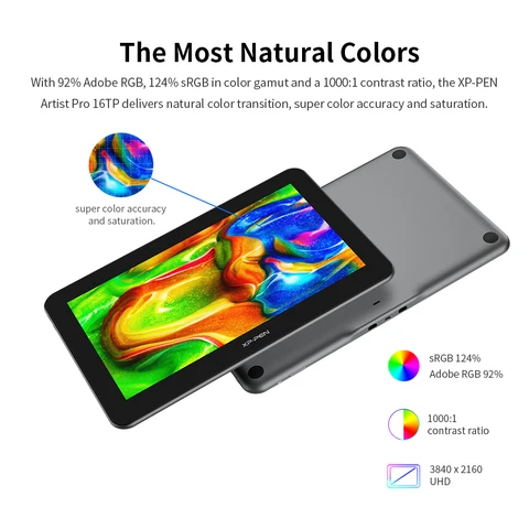 XP-Pen Artist Pro 16TP (4K) Монитор-ручка 8192 Уровень Tableta Grafica Pen Дисплей Цифровой графический планшет для рисования с экраном