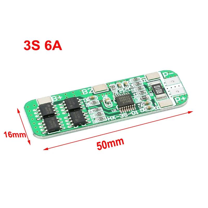 

Защитная плата 3S 6A BMS для зарядного устройства, модуль для литий-ионной, литиевой батареи 18650, защитная плата, печатная плата 10,8 В, 11,1 В, 12,6 в