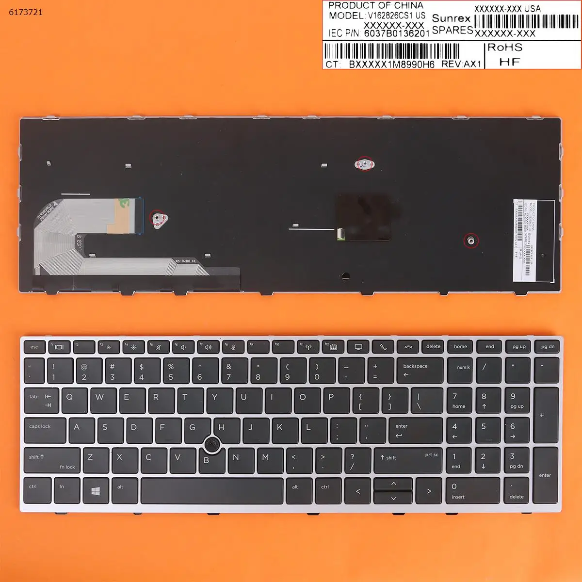 

US Laptop Keyboard for HP 850 G5 755 G5 850 G6 15u G5 15u G6 Clavier Backlit Silver