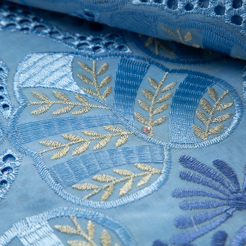 Роскошная нигерийская хлопковая кружевная ткань швейцарская вуаль 2023 высокое