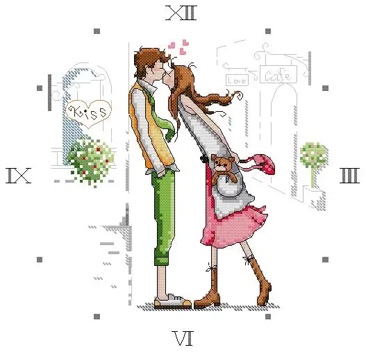 

Cross Stitch Set Chinese Cross-stitch Kit Embroidery Needlework Craft Packages Cotton Fabric Floss New Designs Clock SY-634