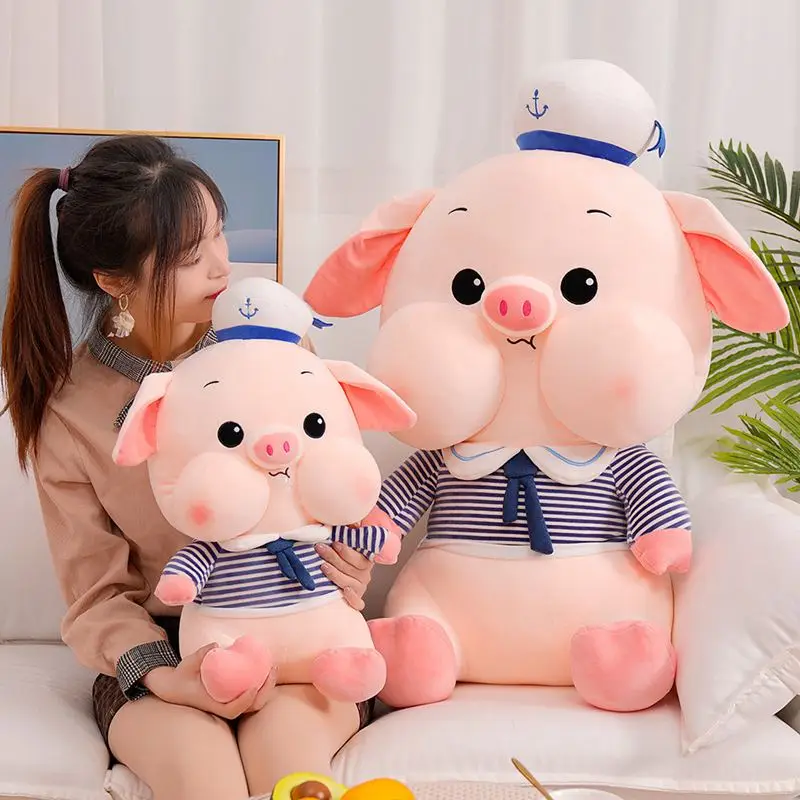 

35-60cm Squish Cute Navy Uniform Cosplay Piggy Plush Doll Stuffed Pillow Lovely Soft Animal Toy Kids/Girl Birthday Gift