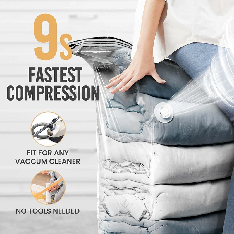 Вакуумные мешки для хранения одежды и одеял без насоса компрессионные пустые