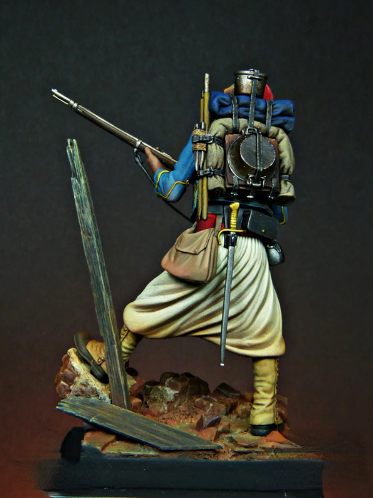 1/24 масштаб Строительный набор старинный военный миниатюрный французский солдат