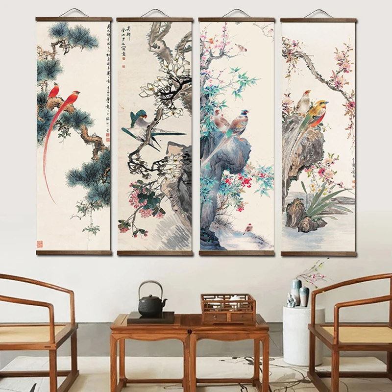 

Скандинавский современный китайский стиль пейзаж Картина бамбуковые животные версия Гостиная Холст Картина галерея декоративная живопис...