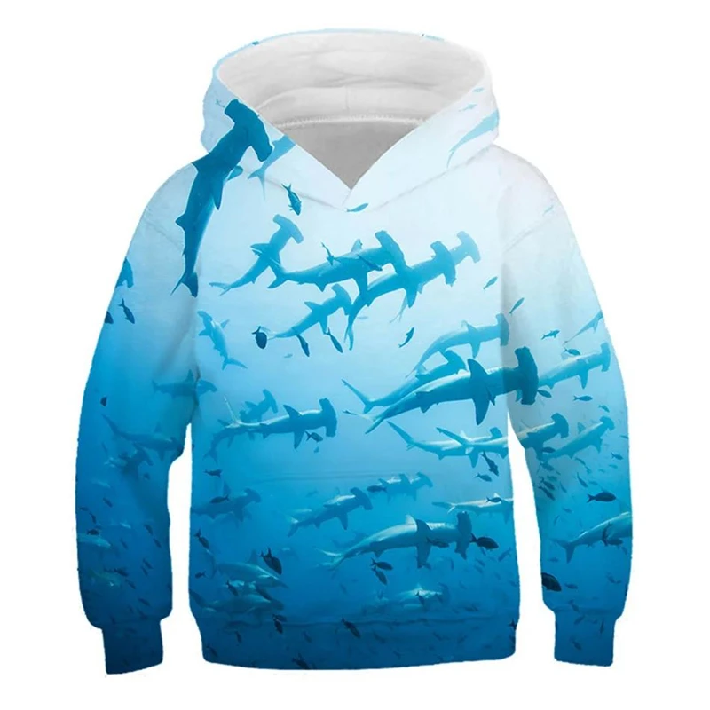 Мужские и детские толстовки с рисунком акулы