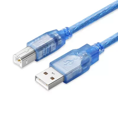 

USB 2.0 Printer Cable Type A Male to Type B Male Dual Shielding High Speed Transparent Blue