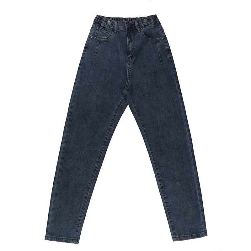 Стрейч-джинсы с высокой талией женские весенне-осенние модные прямые