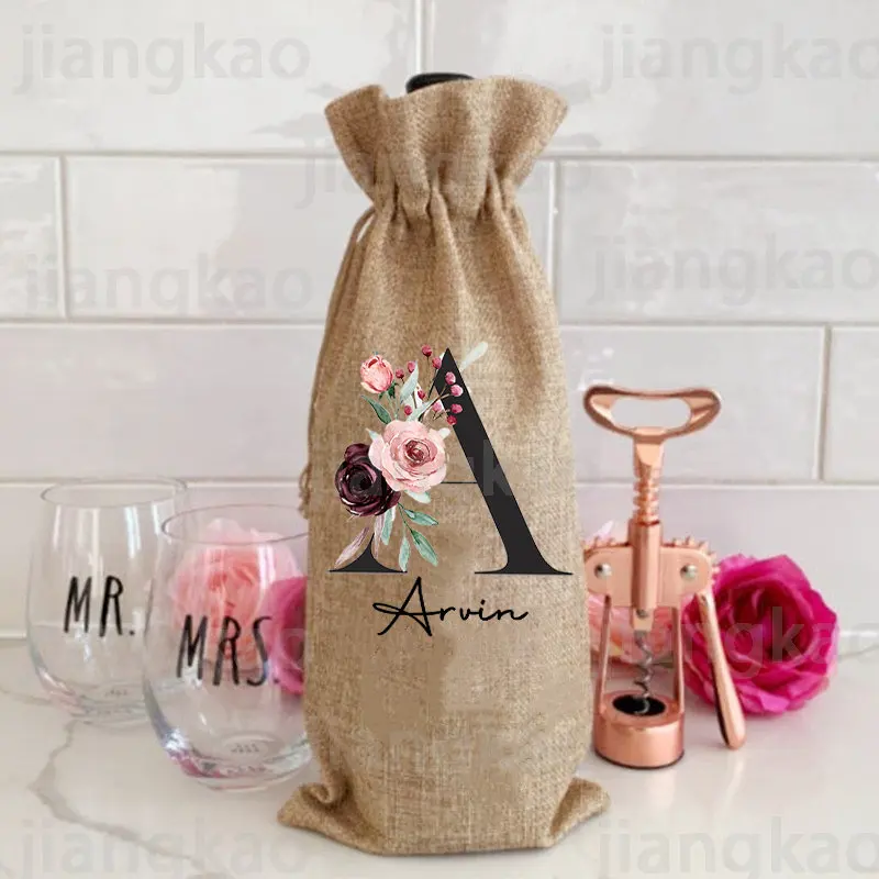 Персонализированная сумка-держатель для бутылок вина сумки с монограммой на