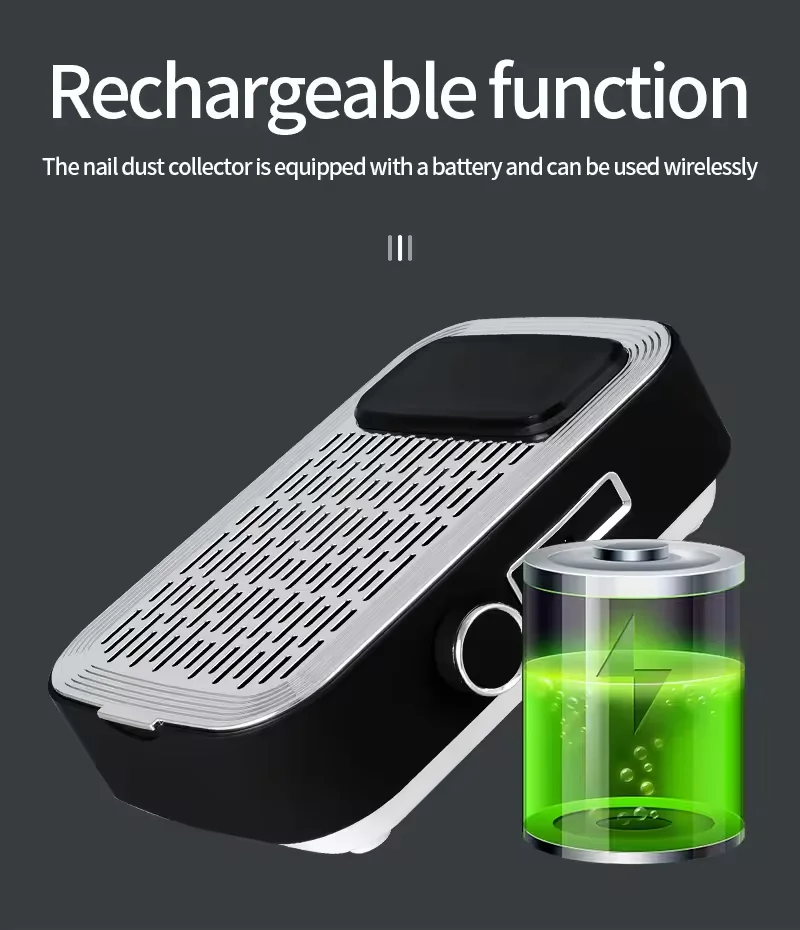 Пылесос маникюрный перезаряжаемый 80 Вт 2 в 1