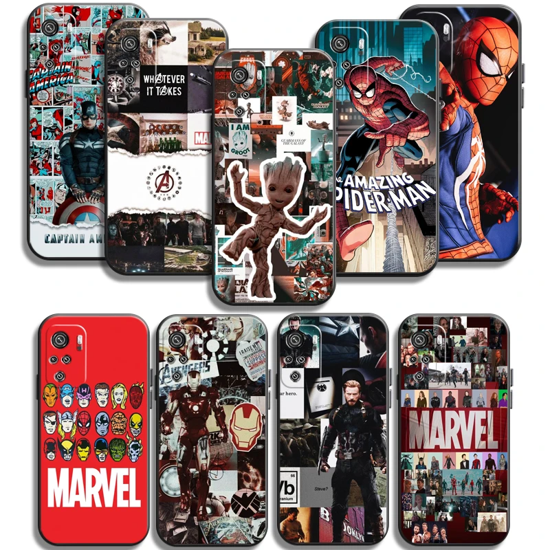

Marvel Iron Man Spiderman Phone Cases For Xiaomi Redmi 7 7A 9 9A 9T 8A 8 2021 7 8 Pro Note 8 9 Note 9T Cases Soft TPU Carcasa