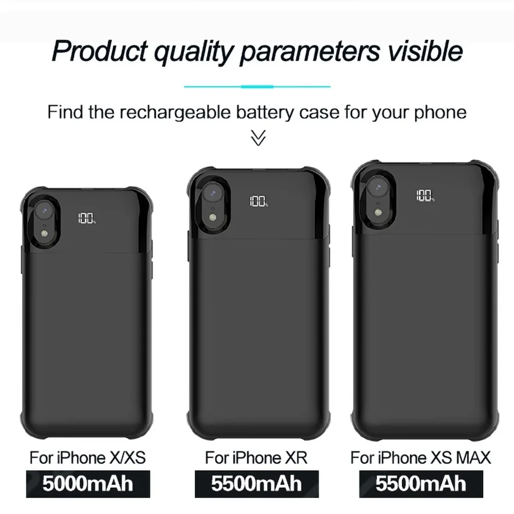 

10000mAh Battery Charger Case For iPhone 11 12 Pro Max for iPhone 5S 5 SE 5C 6 6S 7 8 Plus X XR XS MAX Power Bank Charging Case