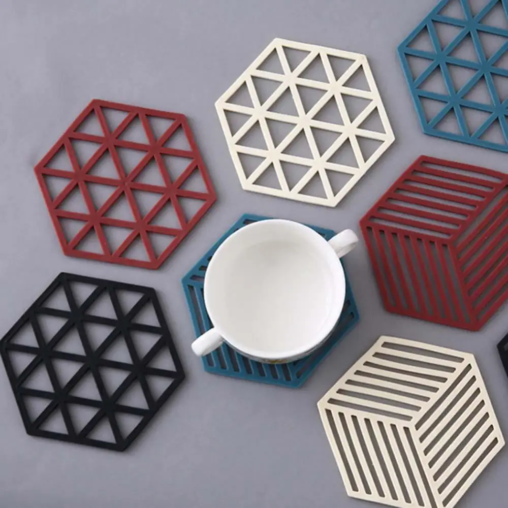 

Rectangle Table Placemat Non-slip Silicone Mat Heat Resistant Drink Cup Coasters Kitchen Accessories Insulation Pad