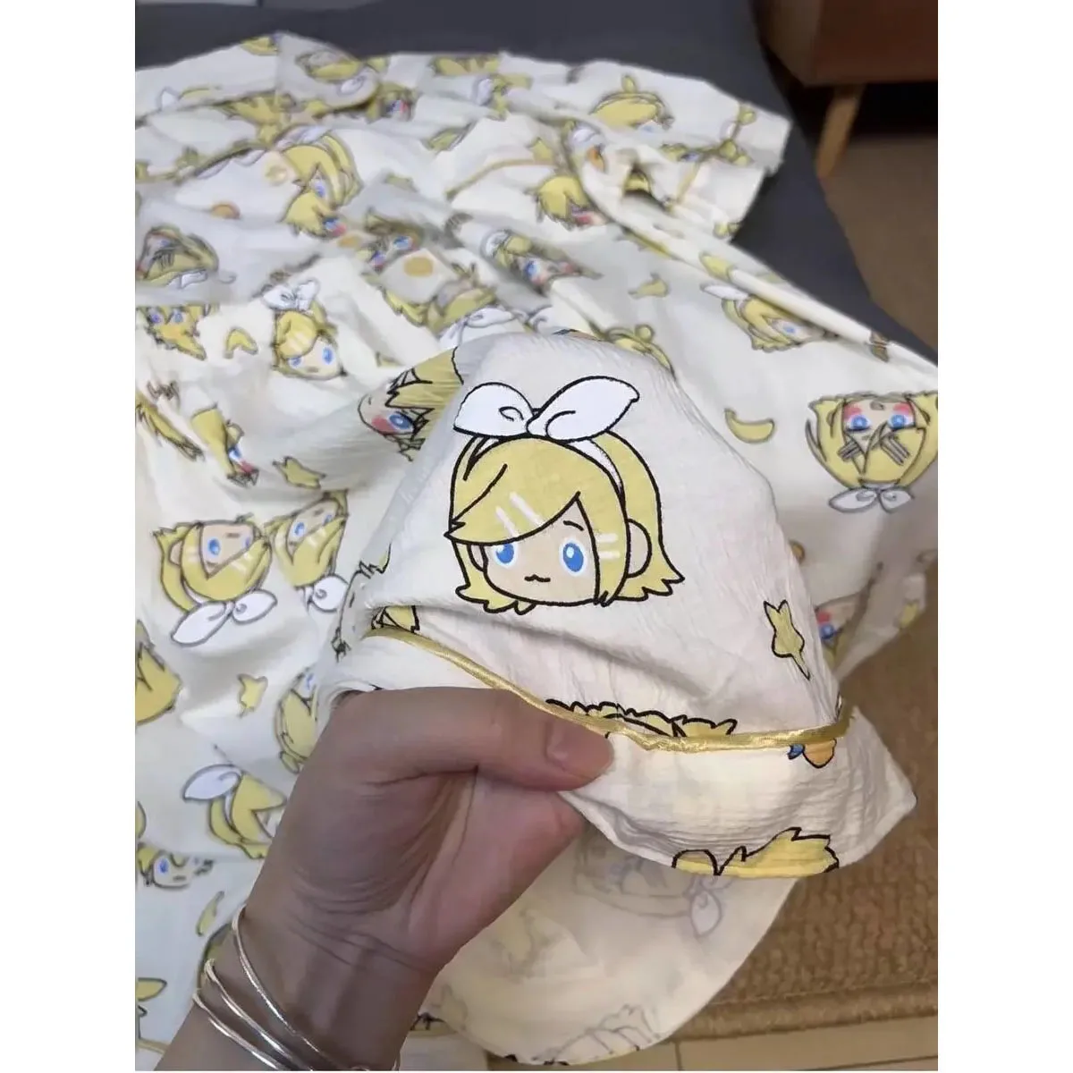 Кагамине Рин Лен аниме-фигурка пижамы для девочек с длинными рукавами