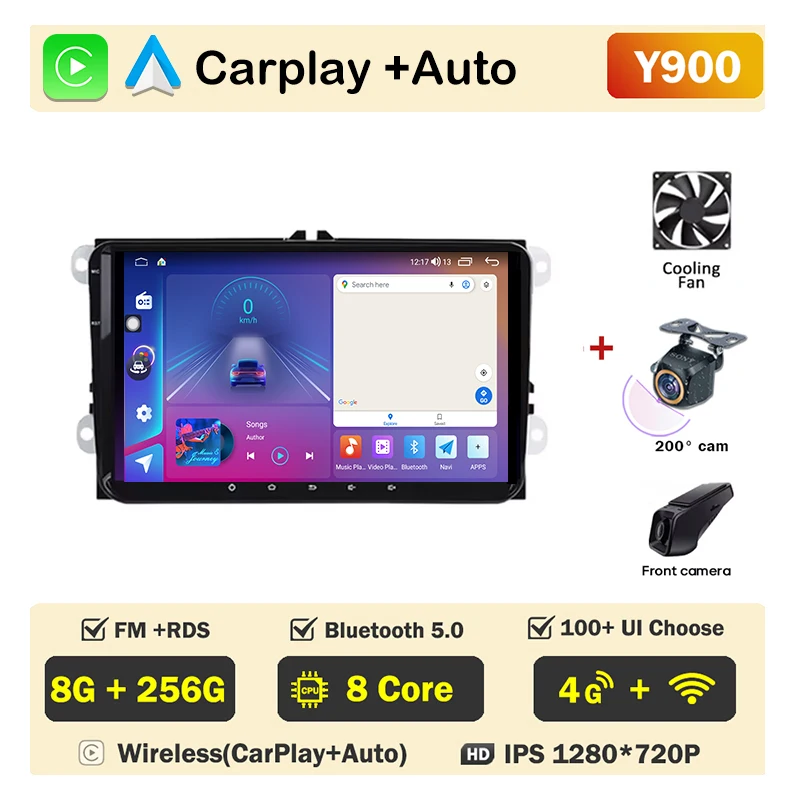 

Автомобильный радиоприемник для Volkswagen VW Caddy 2011 2012 2013 2014 2015 2016 2017 2018 Carplay Android Автоплеер VIdeo GPS-навигация 8 ядер