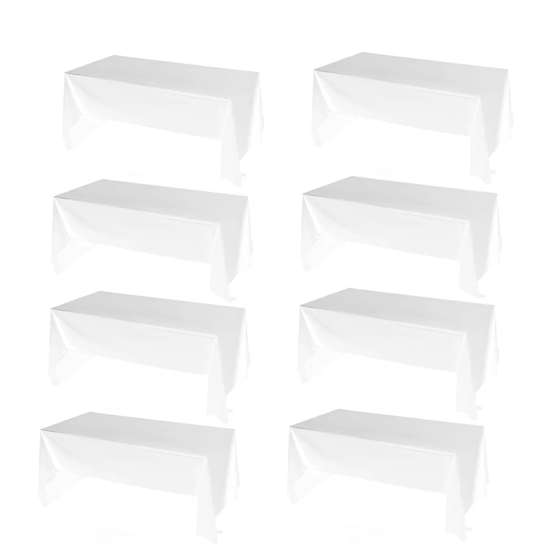 Пластиковая одноразовая скатерть 54X108 дюйма 8 упаковок прямоугольная для