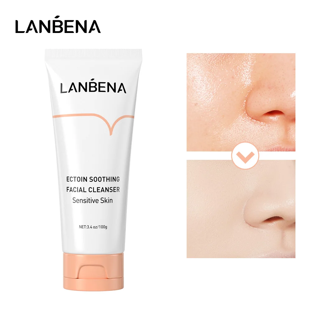 LANBENA Facial Cleanser Ectoin Anti Allergic Repair Soothe For Sensitive Skin Care Face Wash Foam Nourishing Moisturizing 100g