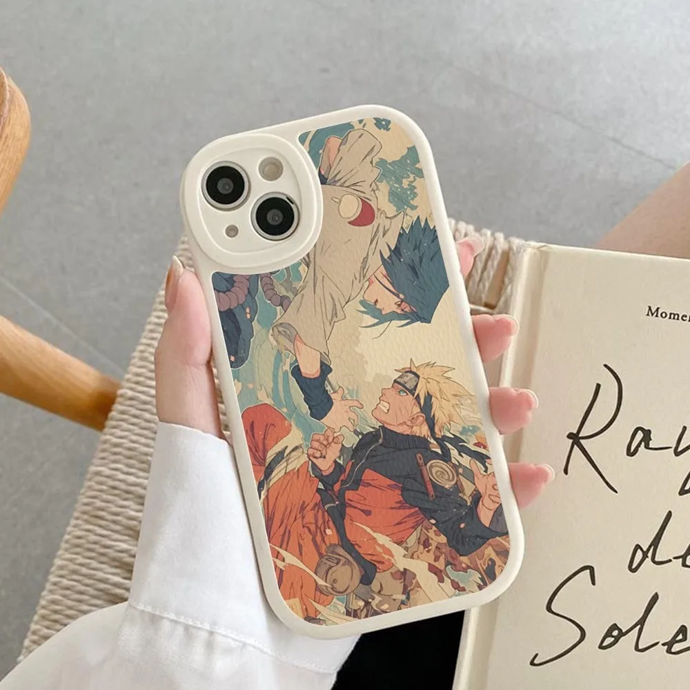 Чехол для телефона с изображением аниме Cool-N-Narutos из жесткой кожи iPhone 16 15 14 13 12 Mini 11