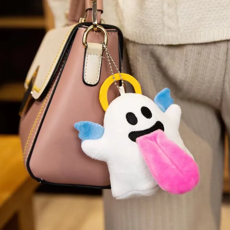 

Брелок с милым ангелом и призраком 10 см, плюшевый подвесной автомобильный брелок, школьный портфель, аксессуары для мальчиков и девочек, плюшевый брелок