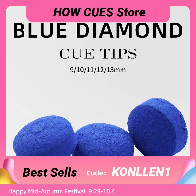 

For Dropshipping 50 Pcs Blue Diamond Tips 9mm 10mm 11mm 12mm 13mm Tip Snooker Cue Tip Pool Cue Tips Cheap Billiard Accessories