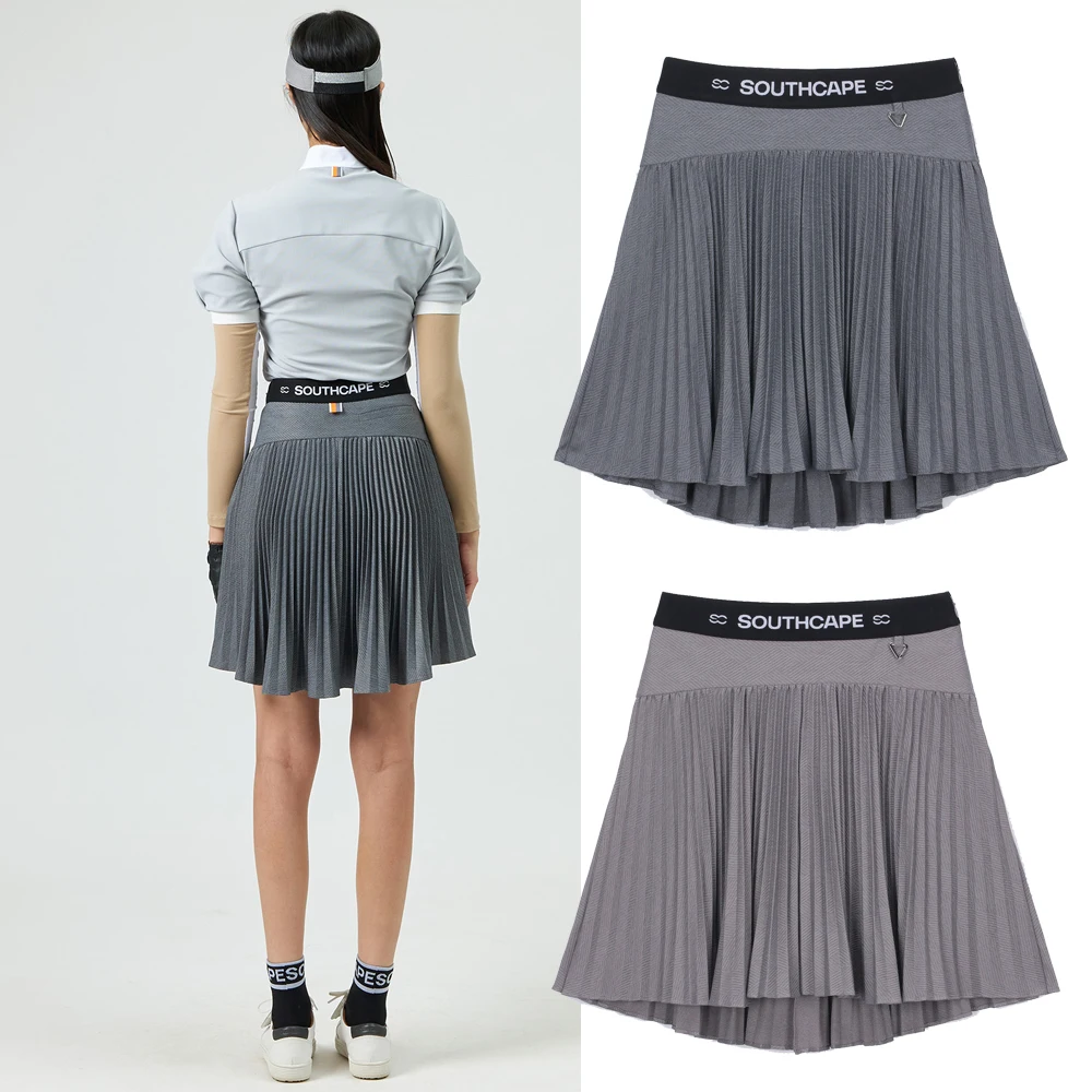 

SC Golf Summer Korean Costume Women's Sports Versatile Print Grey Skirt Quick-drying Fashion Chic Elegant Woman Pleated Skirts
