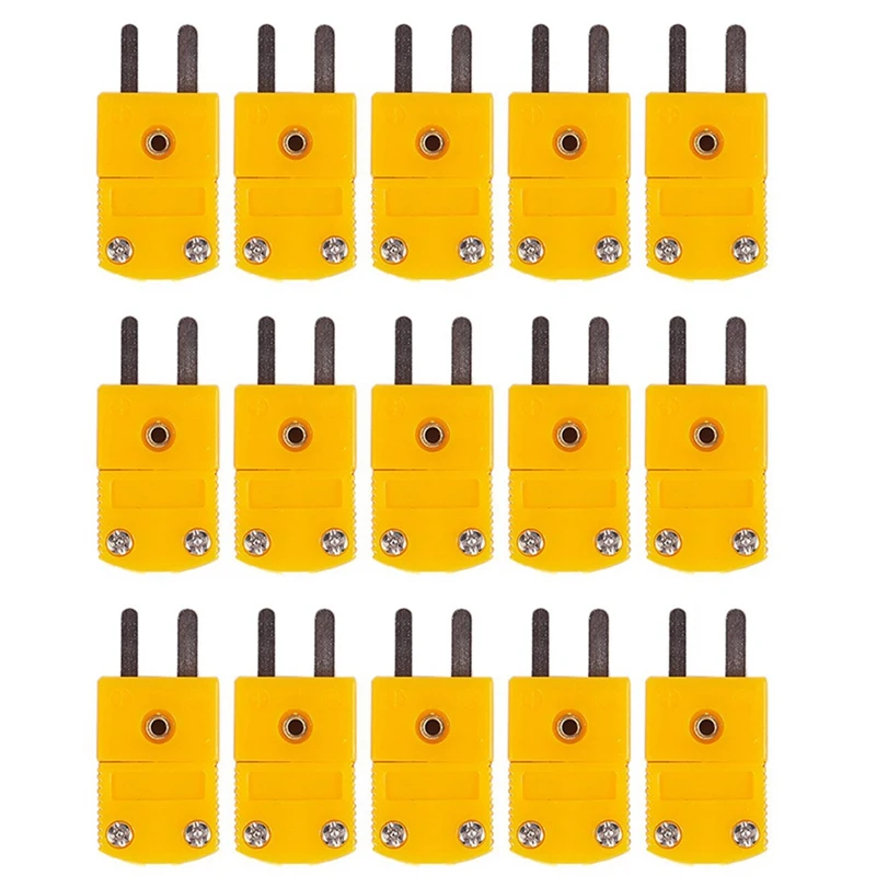 

15Pcs RTD Circuits K Type Temperature Sensor Thermocouple Plugs Yellow