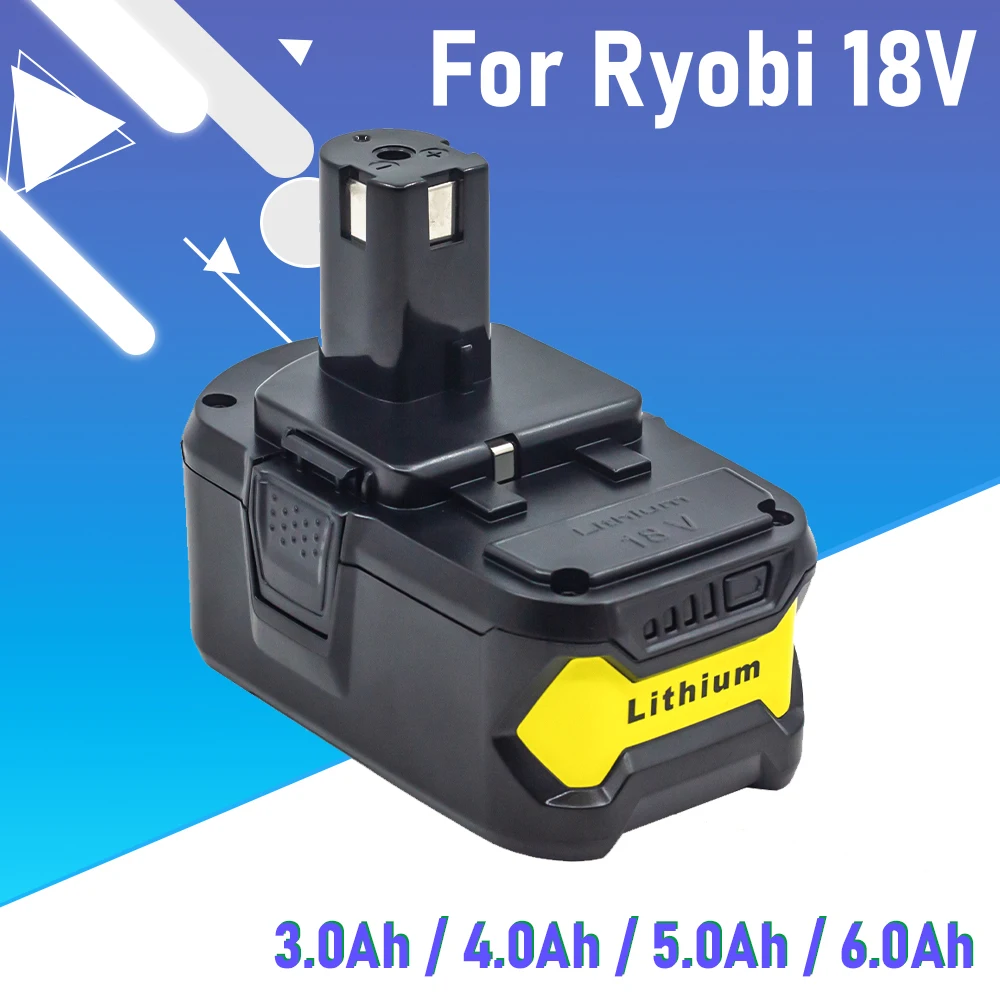 

18V 3.0Ah/4.0Ah/5.0Ah/6.0Ah for Ryobi P108 P102 P103 P107 P104 P105 P109 130429054 BPL1820 replacement battery cordless drill
