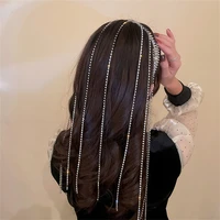 women full rhinestone headband for hair long tassel butterfly crystal hairbelt hair accessories wedding hanfu photograph jewelry