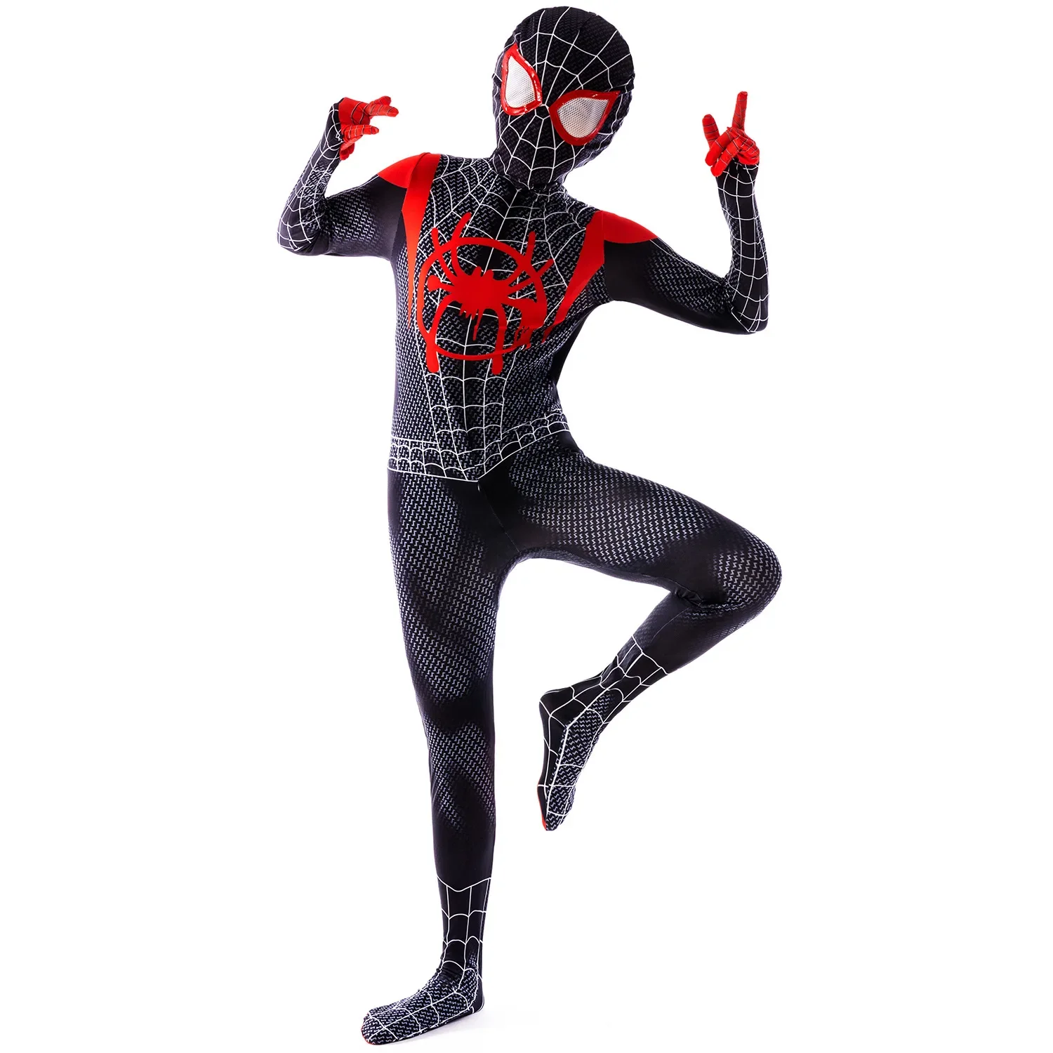 Детское боди супергероя Майлз Косплей Питер Паркер мультфильм костюм Хэллоуин