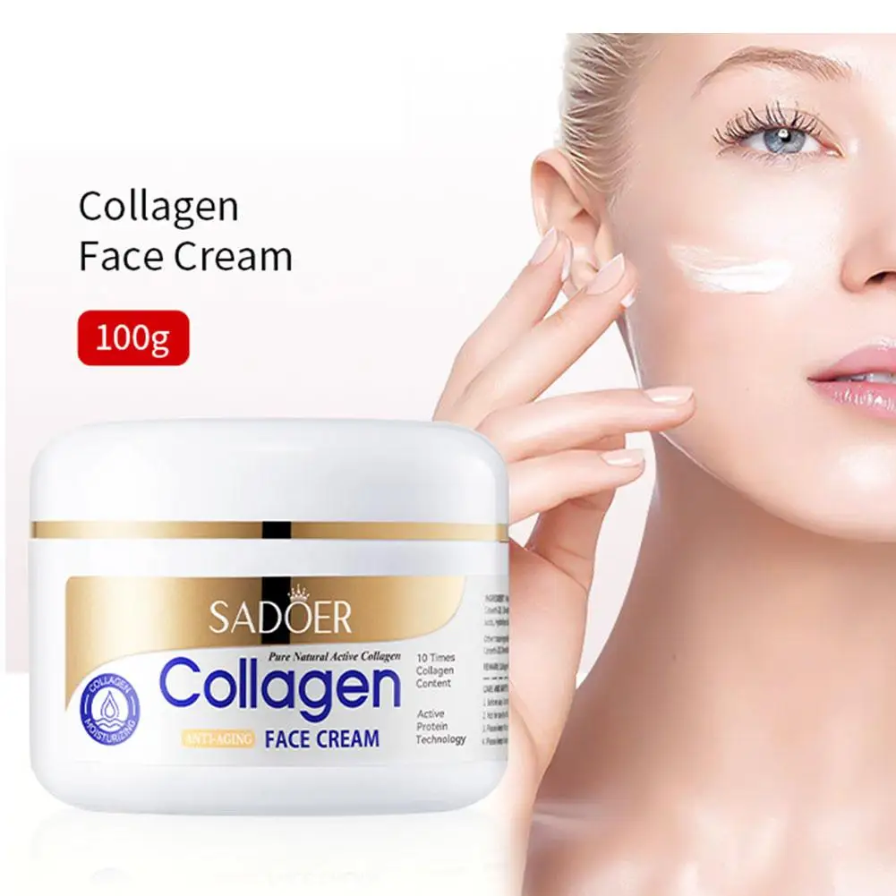 

100g Collagen Anti-Aging Face Cream Fade Expression Care Cream Increase Skin Wrinkles Anti-wrinkle Elasticity Nourishing Pl L7G5