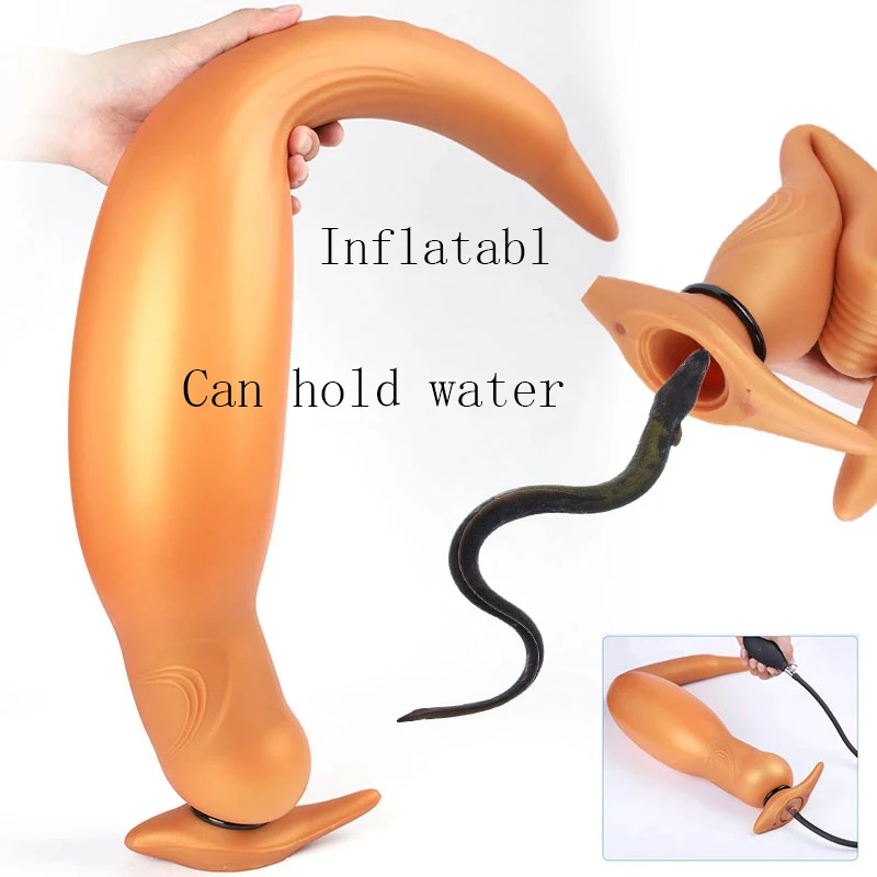 

Long Anal Plug Inflatable Long Dildo Huge Butt Beads BDSM Vagina Anus Expansion Butt Plug Prostate Massage For Men Gay Sex Toys