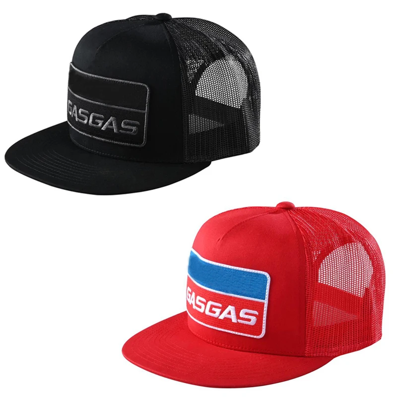 

creative Motorcycle baseball cap Hollow mesh snapback for gasgas badge Outdoor off-road Flat tongue Racing hat Unisex car gift