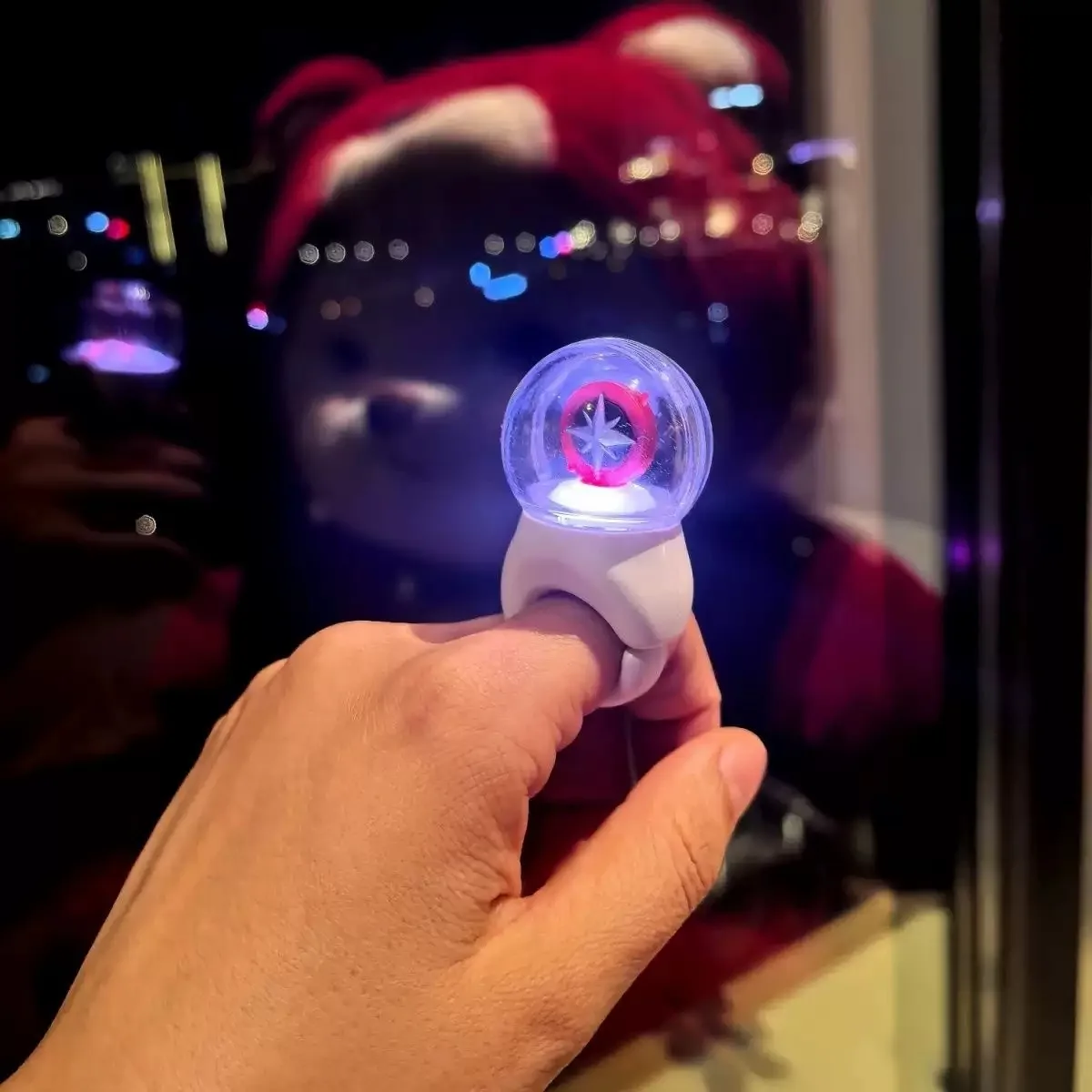 Фото Mini Kpop Sk Lightstick Ring Концертная поддержка Finger Ring Light Stick Изменение цвета Мини-светящееся кольцо для фанатов №1