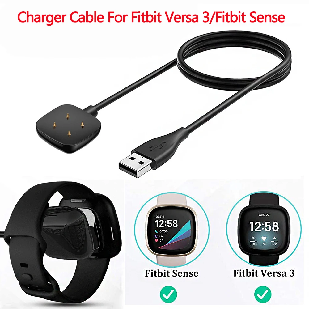 Зарядная док-станция для умных часов Fitbit Versa 3 сменный USB-кабель быстрой зарядки