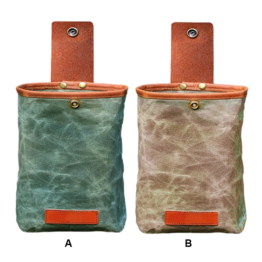 

Вместительная поясная сумка, складной кожаный холщовый чехол для скалолазания, пешего туризма, грибов, дорожный кошелек цвета хаки