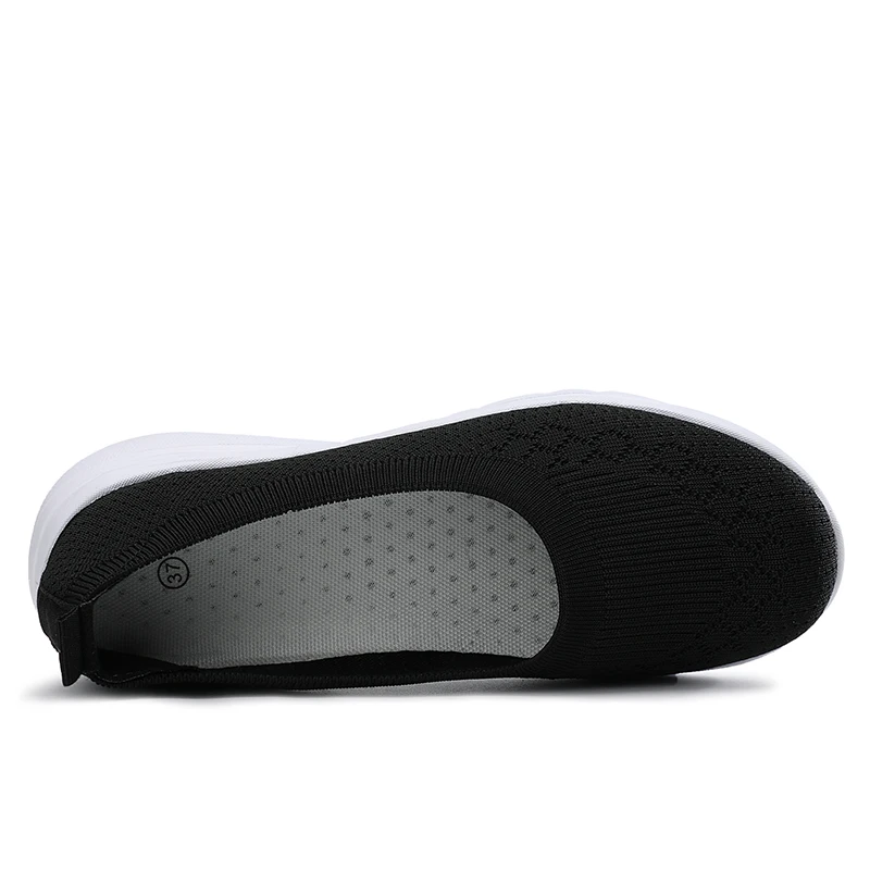 Женские Дышащие сетчатые туфли мягкие на плоской подошве без шнуровки женская