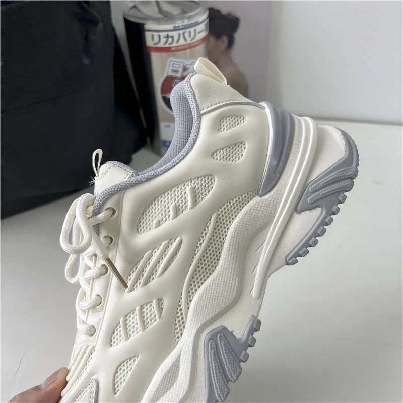 Fujeak Comfortable Sneakers for Women Size Large Non-slip Breathable Running Shoes Heightened Casual Shoes Trendy Female Shoes