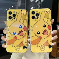 bandai anime pokemon pikachu cute cartoon silicone phone case for iphone 11 12 13 pro max 8 7 6 plus x se xr hard fundas