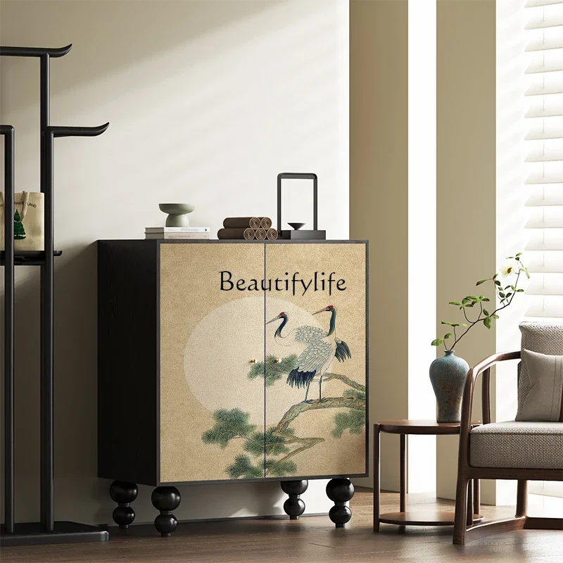 Новый китайский шкаф для обуви из цельного дерева Songhe Yannian многослойный