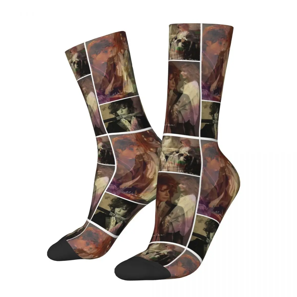 

Casual Mylene Farmer Collage Sports Crew Socks Super Soft Middle Tube Thing Christmas Gifts for Unisex Sweat Absorbing