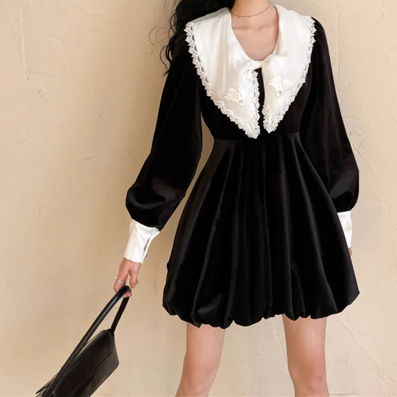 

Женское платье, платье для новогодней вечеринки, маленькое вельветовое платье принцессы с куклой, Женское зимнее платье с лесом