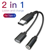 2 in 1 usb c adapter 3 5mm jack charge cable for samsung note 10 plus s20 fe note20 ultra splitter type c to dual usbc converter