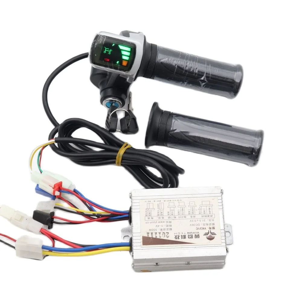 

1x Electric Bike 24-48V 250W-1000W Brushed Controller Throttle Grip Set for Scooter EBike Motor 1 Pair Twist Throttle Handlebar