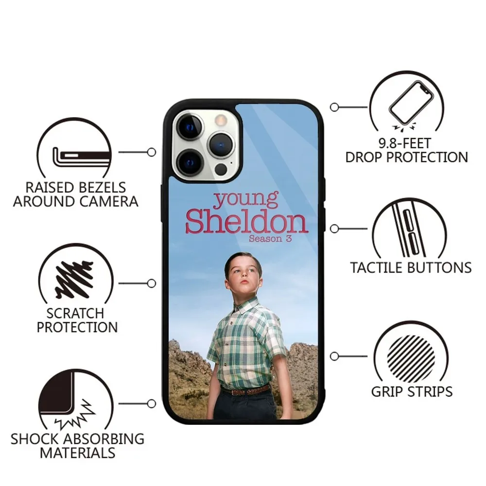 Милый молодой мальчик Шелдон ТВ чехол для телефона Сильный магнитный IPhone 15 14 13 Pro