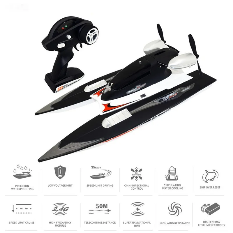 

RC SpeedBoat FY616 RC Boat 2.4GHz 35km/h High Speed RC Racing Boat Velocity Remote Control Boat Toy for Kids and Adults